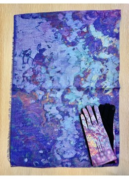 Oil Painting Design Glove + Scarf (SF1618 + GL1618)